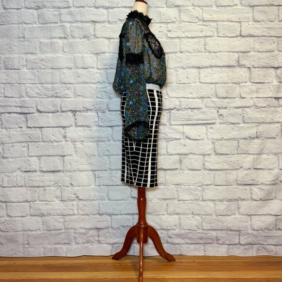 Anna Sui Black Floral Lace Top - Picture 7 of 7